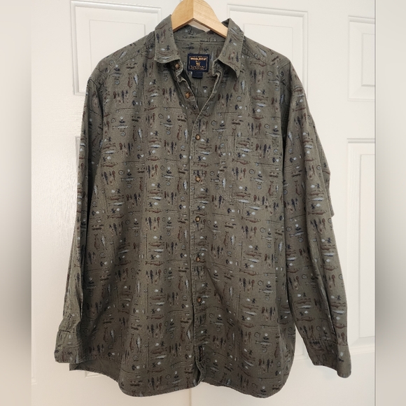 Woolrich Other - Woolrich Olive Fly Fishing Collar Longsleeve Button Down Men's Shirt Size XXL